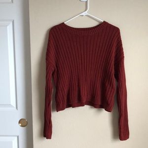 Dark red sweater